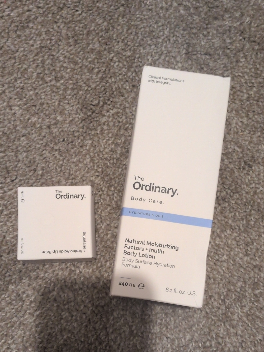 The Ordinary Body Lotion & Amino Acid Lip Balm